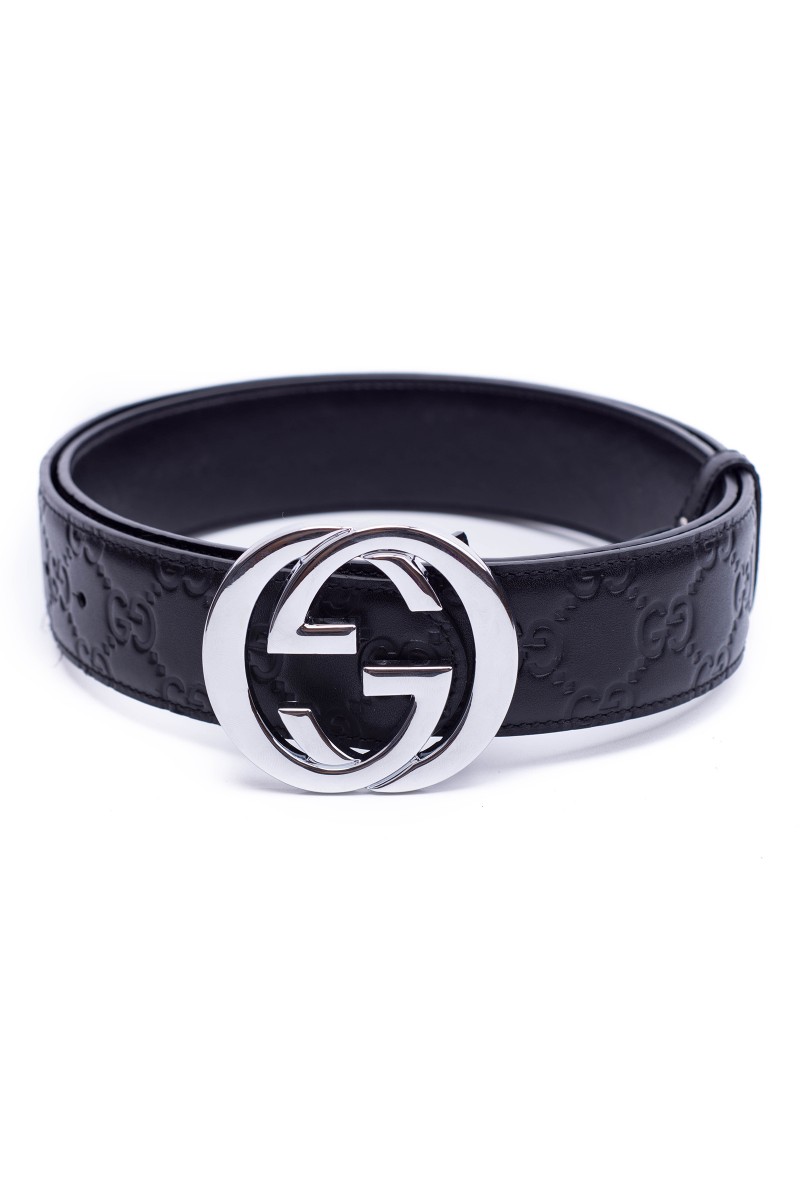 Gucci, Men's Belt, Black Silver