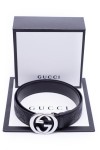 Gucci, Men's Belt, Black Silver