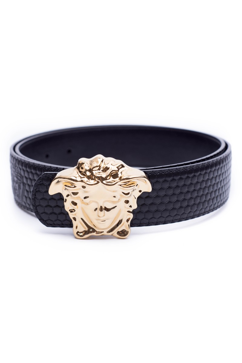 Versace, Men's Belt, Black Gold