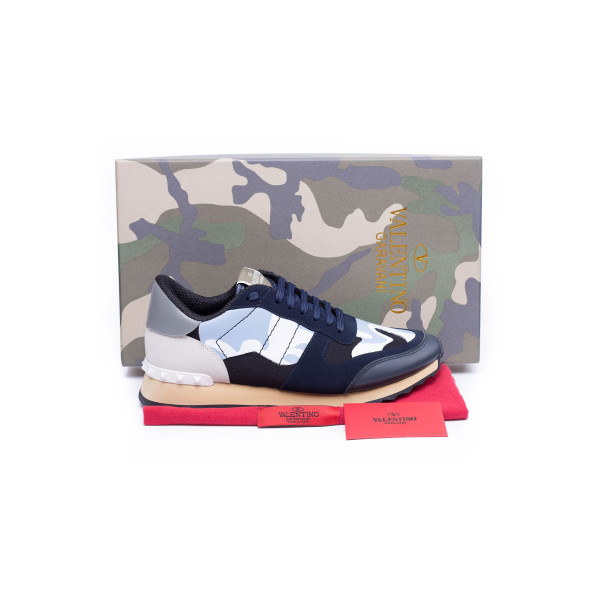 Valentino, Men's Garavani  Sneaker, Dark Blue Camouflage