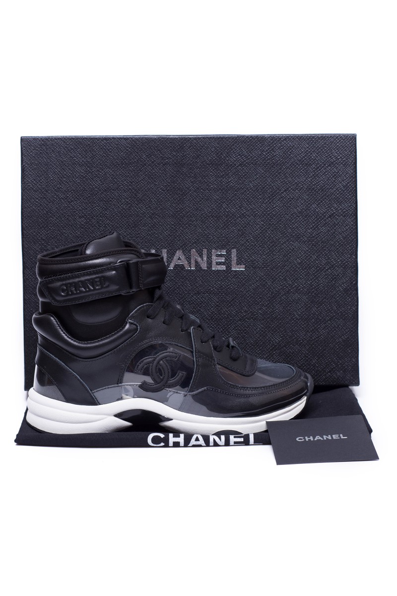 Chanel, Men's High Top Sneaker, Black