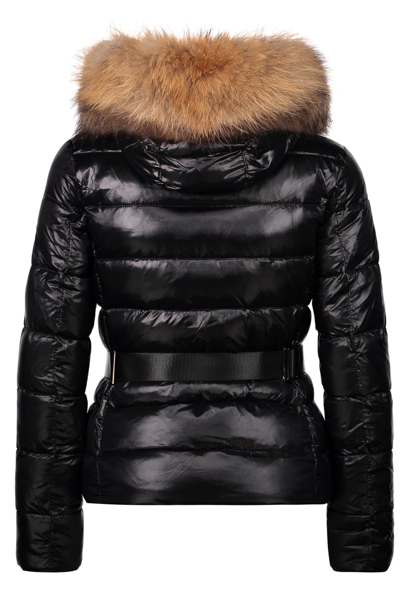 Moncler, Women's Angers Daunen Jacket, with Fur Black