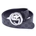 Gucci, GG Supreme Men's Belt, Black