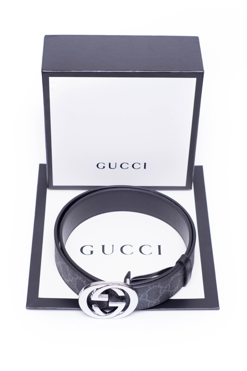 Gucci, GG Supreme Men's Belt, Black