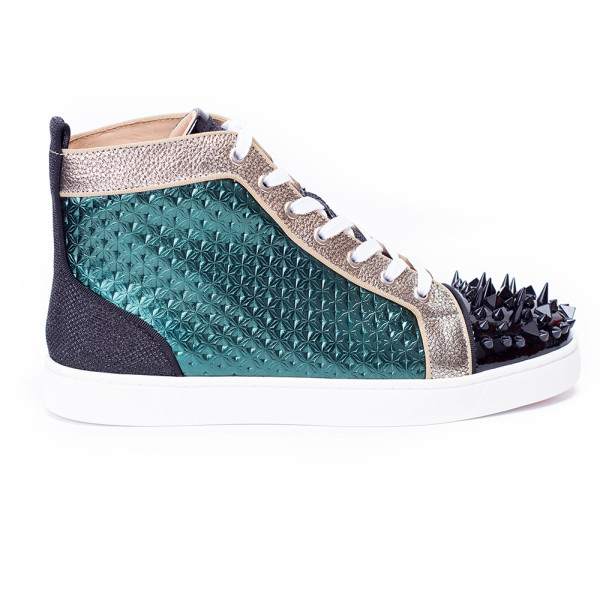 Christian Louboutin, Men's High Top Sneaker, Green