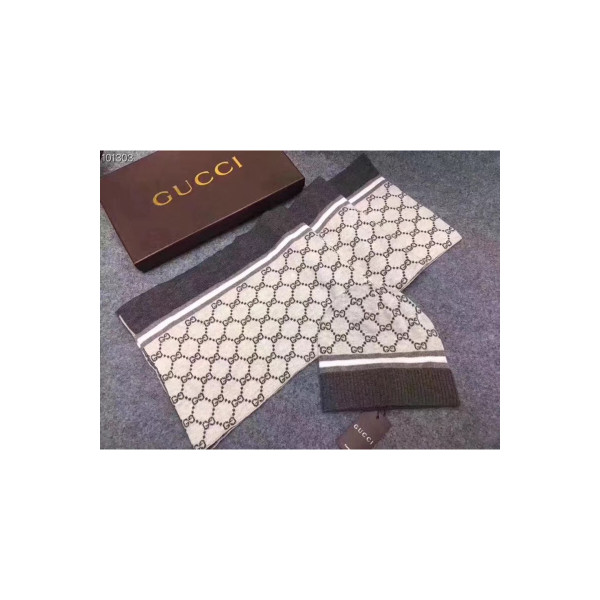 Gucci, Unisex, Scarf Hat Set, Beige