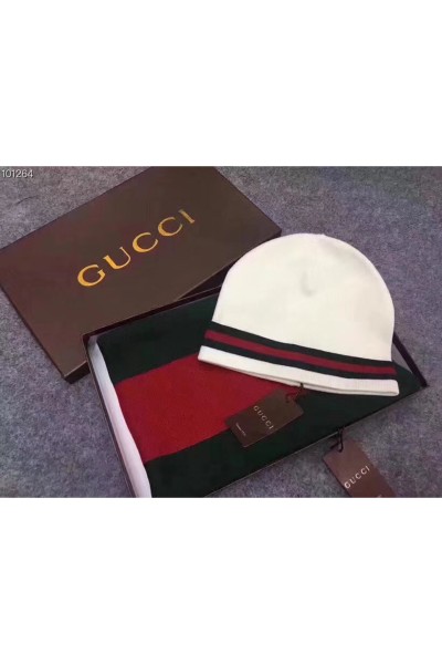 Gucci, Unisex, Scarf Hat Set, White