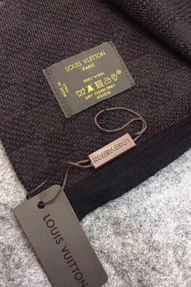 Louis Vuitton, Unisex, Scarf Hat Set, Brown
