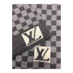 Louis Vuitton, Unisex Scarf Hat Set, Grey