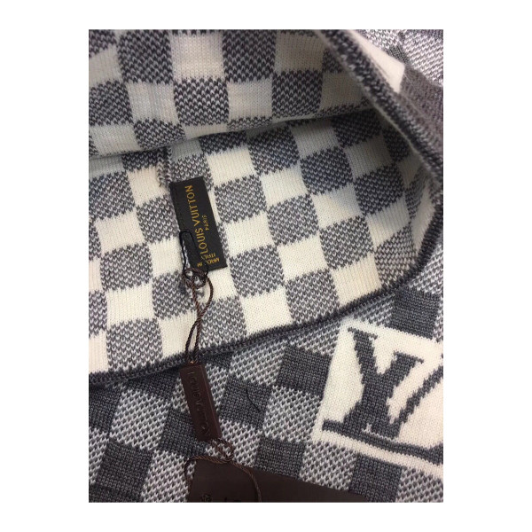 Louis Vuitton, Unisex Scarf Hat Set, Grey
