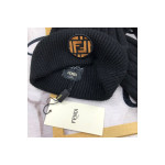 Fendi, Unisex Scarf Hat Set, Black