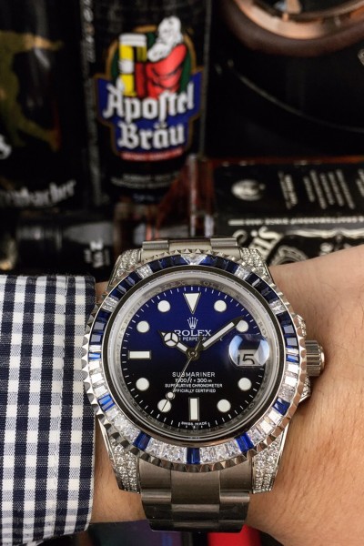 Rolex, Men's Watch, With Diamond, Silver