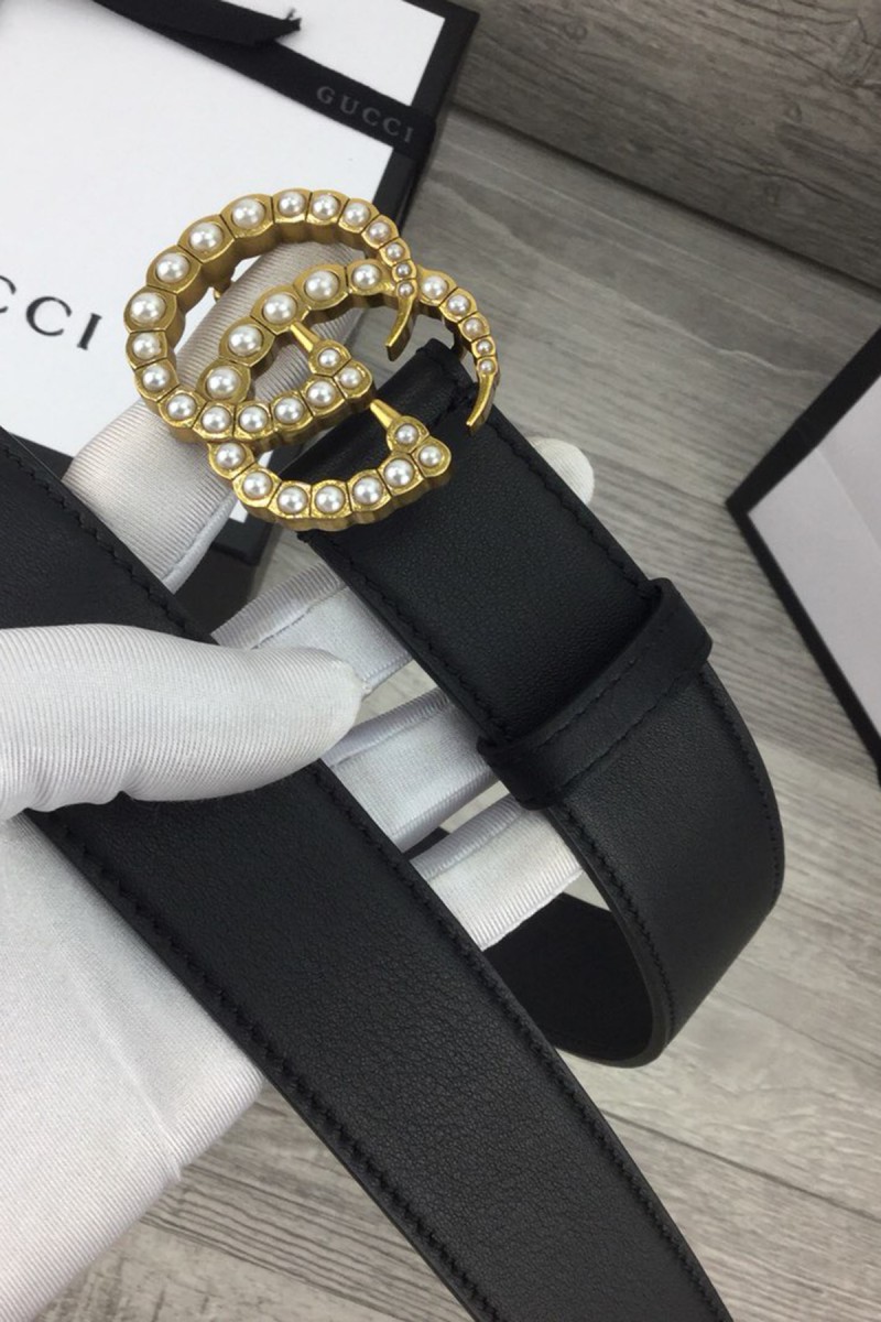 Gucci, Women's Belt, With Pearl, Black