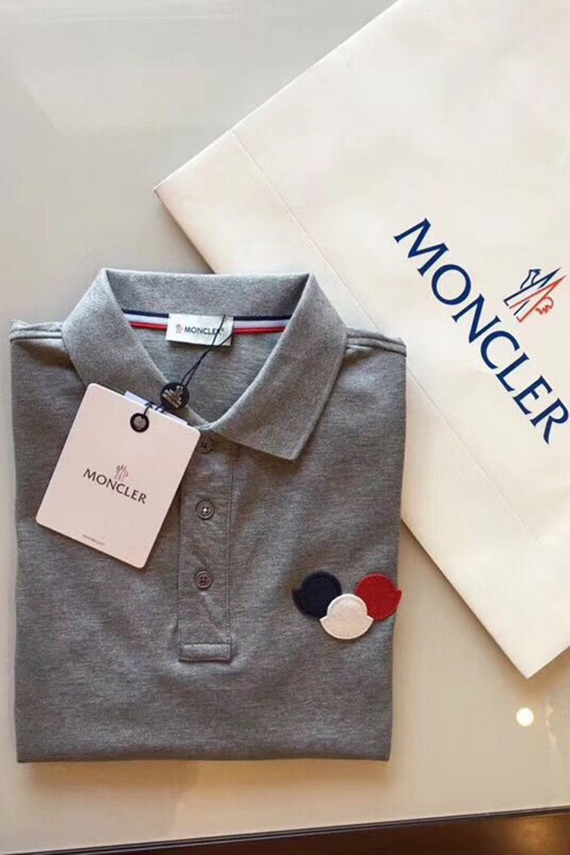 Moncler, Men's Polo, Grey