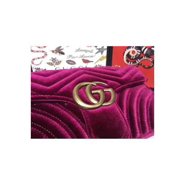 Gucci, Women's Bag, Velvet, Burgundy