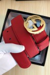 Gucci, Unisex Belt, Gold Buckle, Red