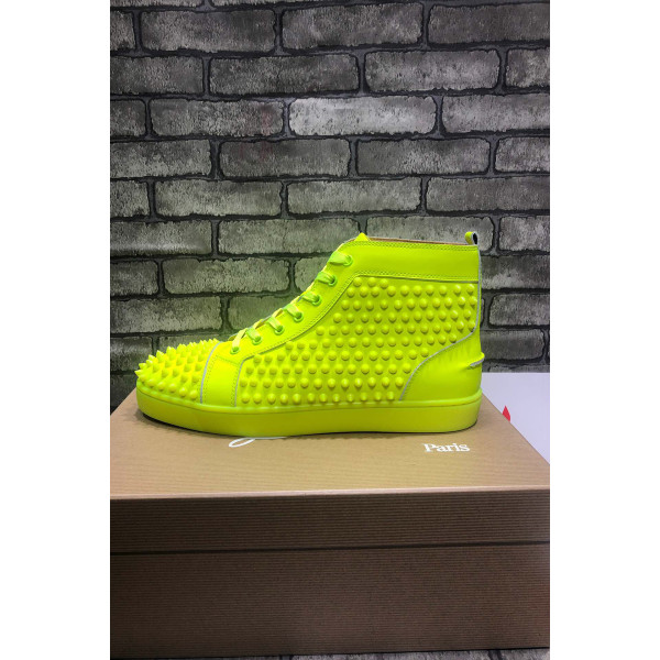 Christian Louboutin, Men's High Top Sneaker, Yellow