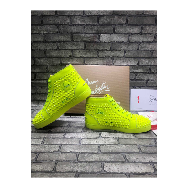 Christian Louboutin, Men's High Top Sneaker, Yellow