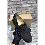 Christian Louboutin, Men's Pik Boat Patent Loubiskull Loafer, Black
