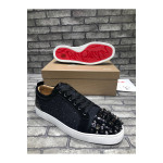 Christian Louboutin, Men's  Louis Junior Spike Low-Top Sneaker, Black