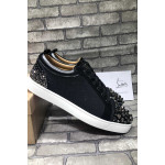 Christian Louboutin, Men's  Louis Junior Spike Low-Top Sneaker, Black