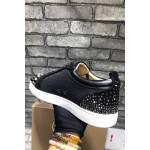 Christian Louboutin, Men's  Louis Junior Spike Low-Top Sneaker, Black
