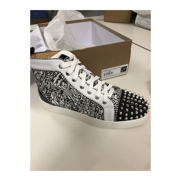 Christian Louboutin, Women's Lou Spikes Orlato Sneaker, Black
