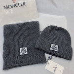 Moncler, Unisex Beanie Set, Grey