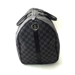 Louis Vuitton, Speedy, Unisex Tas, Grijs Zwart, 45 cm