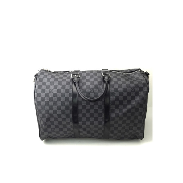 Louis Vuitton, Speedy, Unisex Tas, Grijs Zwart, 45 cm