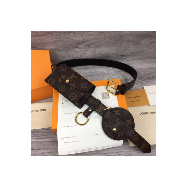 Louis Vuitton, Women's Belt, With Bag, Brown