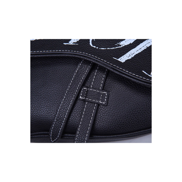 Christian Dior, Unisex Oblique Saddle Bag, Black