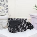 Christian Dior, Oblique Saddle, Unisex Bag, Black
