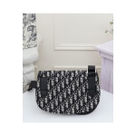 Christian Dior, Oblique Saddle, Unisex Bag, Black