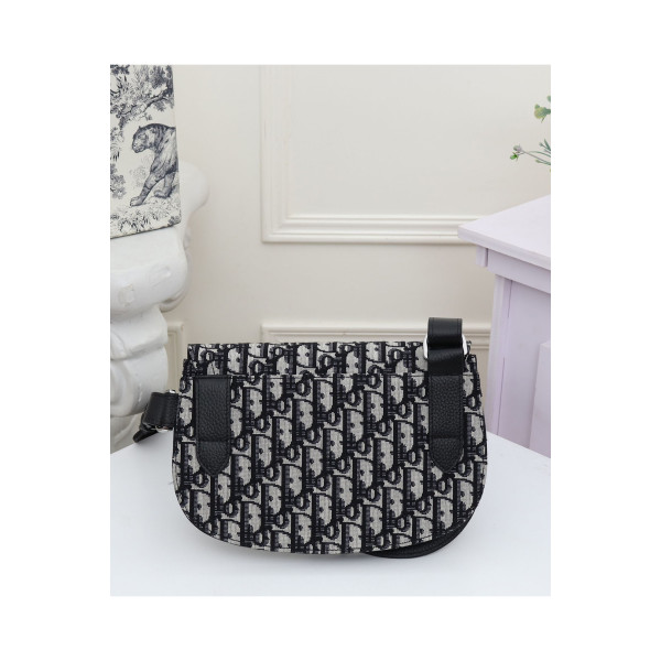 Christian Dior, Oblique Saddle, Unisex Bag, Black