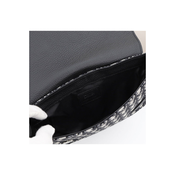 Christian Dior, Oblique Saddle, Unisex Bag, Black