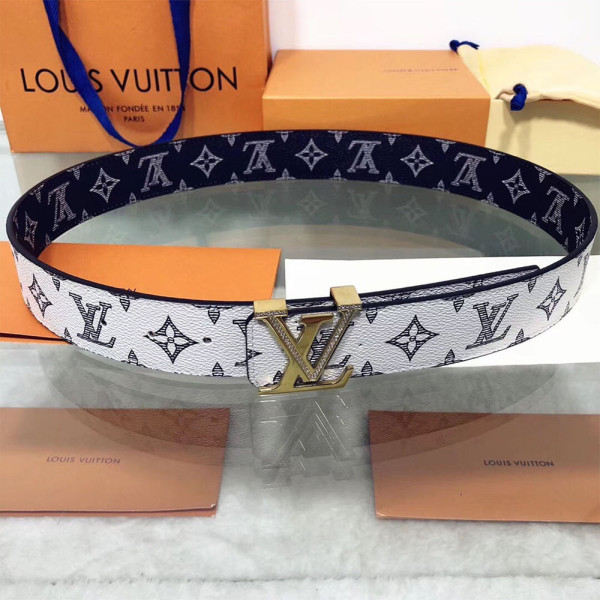 Louis Vuitton, Men's Belt, Double Side, White