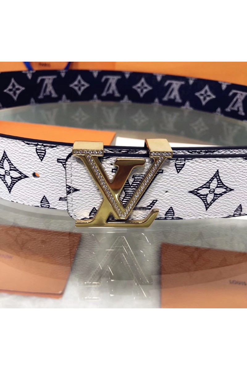 Louis Vuitton, Men's Belt, Double Side, White
