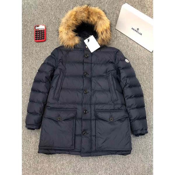 Moncler, Cluny Long Down, Men's Jacket, Navy