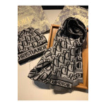 Christian Dior, Women's Scarf Hat Set, Black