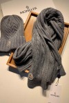 Moncler, Unisex Scarf Hat Set, Gray