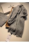 Moncler, Unisex Scarf Hat Set, Gray