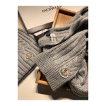 Moncler, Unisex Scarf Hat Set, Gray