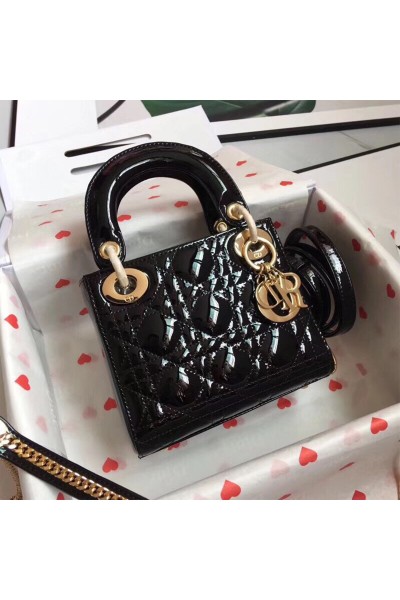 Christian Dior, Women's Bag, Shiny, Gold/Black