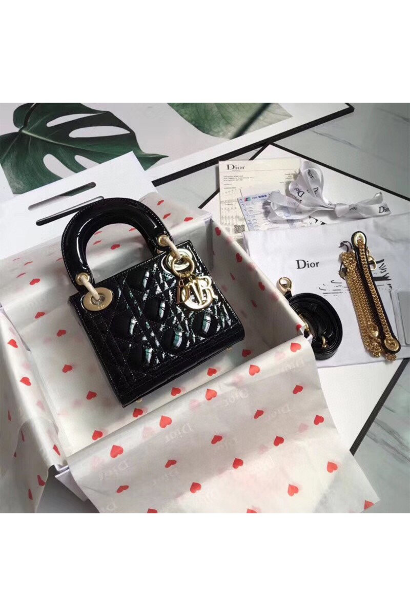 Christian Dior, Women's Bag, Shiny, Gold/Black