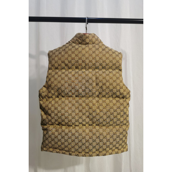 Gucci x The North Face, Men's Vest, Brown Print