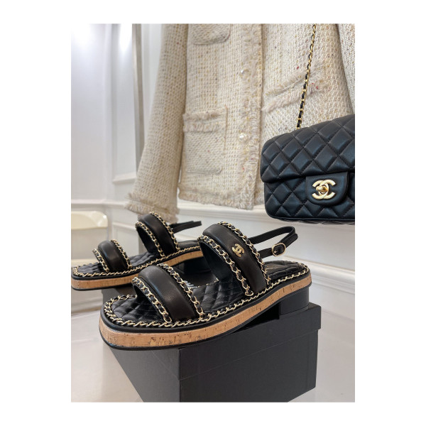 Chanel, Women's Sandal, Black