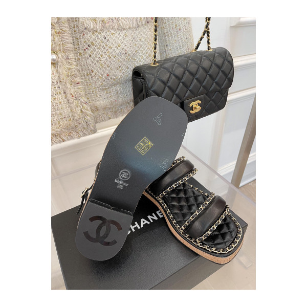 Chanel, Women's Sandal, Black