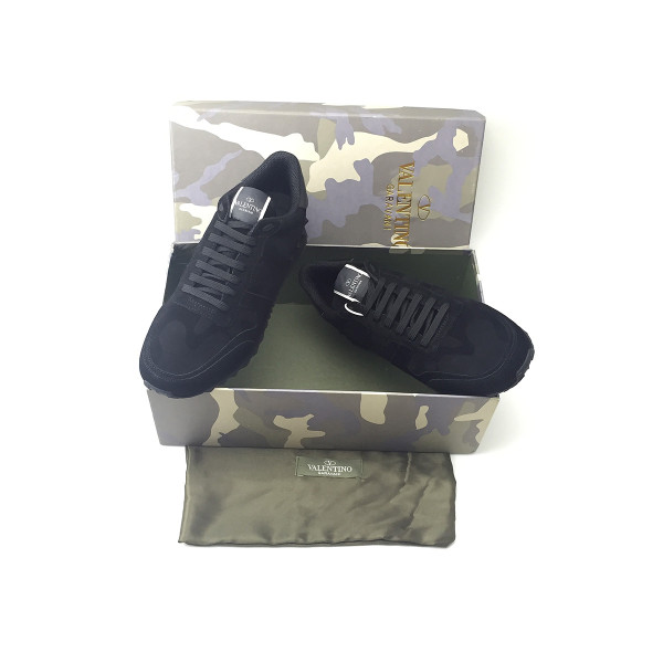 Valentino, Dames Sneakers, Zwart Suède