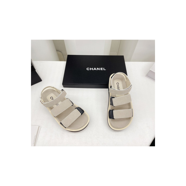 Chanel, Women's Sandal, Creme
